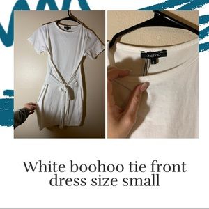 Boo boo toe front white mini dress